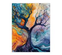 Artery8 Abstract Tree Water Bubble Painting Organic Living Room Large Wall Art Poster Print Thick Paper 18X24 Inch