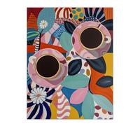 Artery8 Abstract Trippy Coffee Cups Pop Art Pattern Kitchen Extra Large XL Wall Art Poster Print