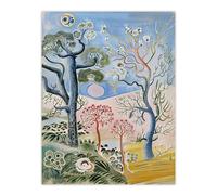 Artery8 Abstract Trippy Pastel Trees Landscape Boho Living Room Large Wall Art Poster Print Thick Paper 18X24 Inch