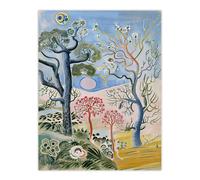 Artery8 Unframed Wall Art Abstract Trippy Pastel Trees Landscape Boho - 12X16 Inch