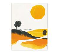 Artery8 Abstract Tuscany Field Yellow Orange Italy Summer Living Room Unframed Wall Art Print Poster Home Decor Premium