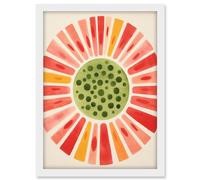 Artery8 Abstract Watermelon Kitchen Artwork Bright Colourful Pastel Pigments Artwork Framed A3 Wall Art Print