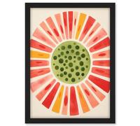 Artery8 Abstract Watermelon Kitchen Artwork Bright Colourful Pastel Pigments Artwork Framed A3 Wall Art Print