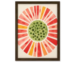 Artery8 Abstract Watermelon Kitchen Artwork Bright Colourful Pastel Pigments Artwork Framed A3 Wall Art Print