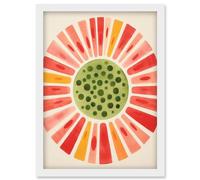 Artery8 Abstract Watermelon Kitchen Artwork Bright Colourful Pastel Pigments Artwork Framed Wall Art Print A4