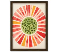 Artery8 Abstract Watermelon Kitchen Artwork Bright Colourful Pastel Pigments Artwork Framed Wall Art Print A4