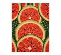 Artery8 Abstract Watermelon Slices Graphic Painting Green Red Bold Stylish Kitchen Artwork Large Wall Art Poster Print Thick Paper 18X24 Inch