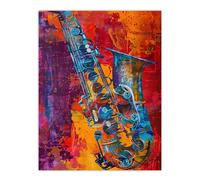 Artery8 Acid Jazz Music Saxophone Abstract Painting Living Room Extra Large XL Wall Art Poster Print