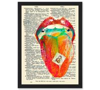 Artery8 Acid LSD Hallucinogenic Tripper Dictionary Page A4 Artwork Framed Wall Art Print in Black Artery8 Black