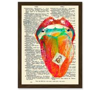 Artery8 Acid LSD Hallucinogenic Tripper Dictionary Page A4 Artwork Framed Wall Art Print in Brown Artery8 Brown