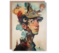 Artery8 Active Imagination Surreal Conceptual Portrait Birthday Greeting Card Artery8 Multicolor