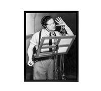 Artery8 Actor Orson Welles Studio Photograph Framed Canvas Wall Art Print in Grey | Size: W12" x H16" Artery8 Grey W12" x H16"