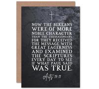 Artery8 Acts 17:11 They Received The Message With Great Eagerness Christian Bible Verse Quote Scripture Typography Sealed Greeting Card Plus Envelope Blank inside