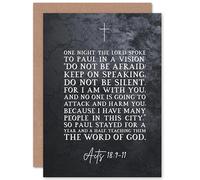 Artery8 Acts 18:9-11 Do Not Be Silent For I am With You Christian Bible Verse Quote Scripture Typography Sealed Greeting Card Plus Envelope Blank inside
