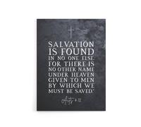 Artery8 Acts 4 12 Salvation Found Jesus Bible Quote Canvas Wall Art Print in Grey | Size: W18" x H24" Artery8 Grey W18" x H24"