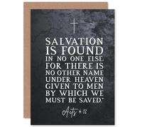 Artery8 Acts 4:12 Salvation is Found In No One Else Christian Bible Verse Quote Scripture Typography Sealed Greeting Card Plus Envelope Blank inside