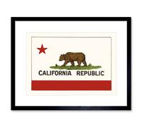 Wee Blue Coo Ad California State Flag Bear Republic Picture Framed Wall Art Print
