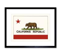 Artery8 Ad California State Flag Bear Republic 12X16" Framed Wall Art Print