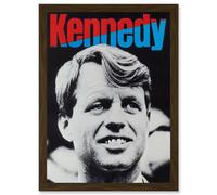 Artery8 Ad Political Kennedy Bobby Tribute Civil Rights Sirhan A4 Artwork Framed Wall Art Print in Brown Artery8 Brown