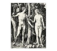 Artery8 Adam & Eve Serpent Temptation Albrecht Durer Wall Art Poster Print 12X16"