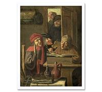 Artery8 Adriaen Brouwer Musical Company Painting Art Print Framed Poster Wall Decor 12x16 inch