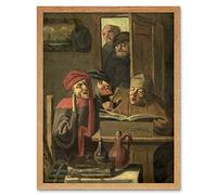 Artery8 Adriaen Brouwer Musical Company Painting Art Print Framed Poster Wall Decor 12x16 inch