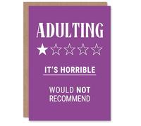 Artery8 Adulting Funny Review Would Not Recommend Personalised Birthday Card
