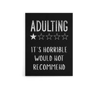 Artery8 Adulting One Star Would Not Recommend Funny Canvas Wall Art Print in Black | Size: W24" x H32" Artery8 Black W24" x H32"