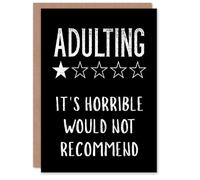 Artery8 Adulting One Star Would Not Recommend Funny Personalised Birthday Card