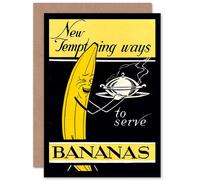 Artery8 Advert Bananas Food Fruit Funny 1939 New Bday Art Blank Card Artery8 Multicolor