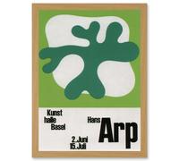 Advert Exhibition Kunsthalle Switzerland Cultural Hans Arp Dada Surrealism Artwork Framed Wall Art Print A4 Artery8 Light Oak One Size