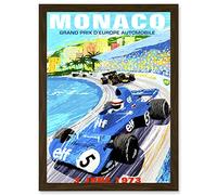 Artery8 Advert Motor Sport Monaco Grand Prix 1973 A4 Artwork Framed Wall Art Print
