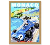 Artery8 Advert Motor Sport Monaco Grand Prix 1973 A4 Artwork Framed Wall Art Print