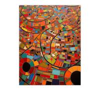 Artery8 Aerial African Abstract Africa Bright Colours Unframed Wall Art Print Poster Home Decor Premium | Size: W12" x H16" Artery8 Multicolor W12" x H16"