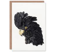 Artery8 Aert Schouman Art Card Head of a Black Cockatoo Watercolour