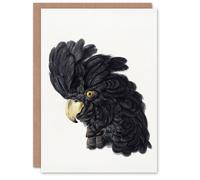 Artery8 Aert Schouman Art Card Head of a Black Cockatoo Watercolour
