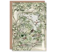 Artery8 Aert Schouman Personalised Art Card Aviary with Fourteen Birds