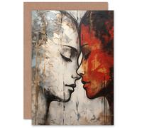 Artery8 Affection Gay Lovers Connection Women Love Lesbian for Wife Her Valentines Day Love Blank Art Greeting Card