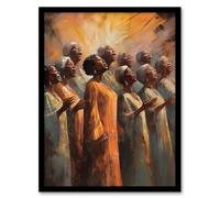 Artery8 African Country Gospel Choir Music Artwork Framed Wall Art Print A4 in Black Artery8 Black A4