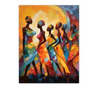 Artery8 African Cultural Dance Tribal Traditional Music Warm Colours Rhythm Body Energy Theatre Arts Artwork Large Wall Art Poster Print Thick Paper 18X24 Inch