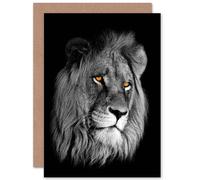 Wee Blue Coo AFRICAN LION PORTRAIT CAT BIRTHDAY GIFT BLANK GREETINGS CARD