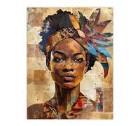 Artery8 African Woman in Traditional Headdress Portrait Living Room Large Wall Art Poster Print Thick Paper 18X24 Inch