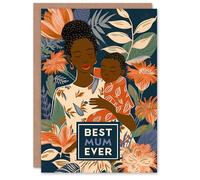Artery8 Afro Caribbean Black Woman Mother's Day Greeting Card Son Daughter Best Mum Ever