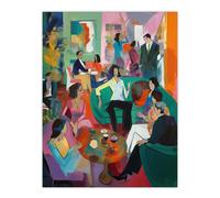 Artery8 After Dinner Cocktails Colourful Modern Abstract Painting Large Wall Art Poster Print Thick Paper 18X24 Inch