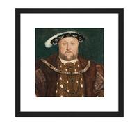 Artery8 After Hans Holbein The Younger King Henry VIII 8X8 Inch Square Wooden Framed Wall Art Print Picture with Mount in Black Artery8 Black