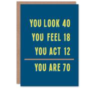 Artery8 Age Math Calculation 70 Year Old Funny Cheeky Birthday Card
