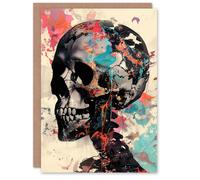 Artery8 Ai Kills Art Skeleton Paint Splatter Conceptual Blank For Him Or Her Art Birthday Card