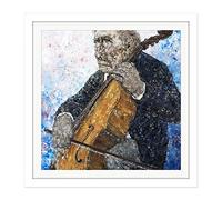 Artery8 Akira Tanaka Contrebasse 1979 Square Wooden Framed Wall Art Print Picture 16X16 Inch