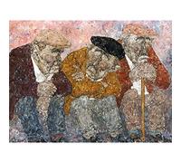 Artery8 Akira Tanaka Les Trois Vieux Circa 1976 Premium Wall Art Canvas Print 18X24 Inch