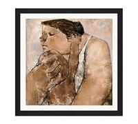 Artery8 Akira Tanaka Maternite Circa 1961 Square Wooden Framed Wall Art Print Picture 16X16 Inch